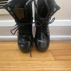 Girls Black Martins Boots