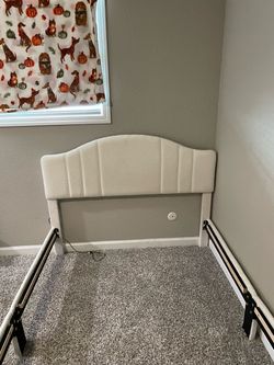 Cream Boucle Upholstered Headboard with Frame