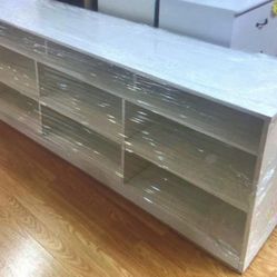 Long White TV Stand 