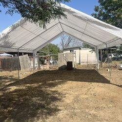20x20 Canopy With Valance Tarp Heavy Duty