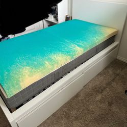 Twin All White Bed Frame Including Bed Slats