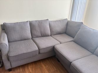 Gray Fabric Sectional Sofa with Chaise