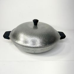 Club Aluminum Hammered 2 Quart Casserole Roaster Pan W/ Original Lid 10” Vintage