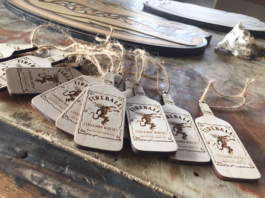 Fireball Christmas ornaments.
