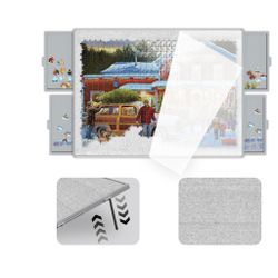 Puzzle Board 1500 Pieces,Jigsaw Puzzle Board with Adjustable Tilting Pole,Felt Surface and Cover,Grey Tilting Puzzle Board with Drawers(D3)