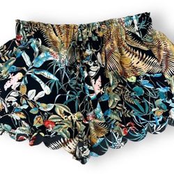 Shein Floral Tropical Scallop Trim Flowy Shorts