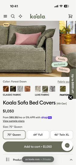 Koala Sofa Bed Queen Slip Cover