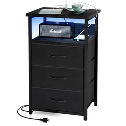 Black LED Nightstand