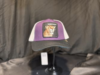 Premium Purple Trucker Cap with Sabertooth Patch