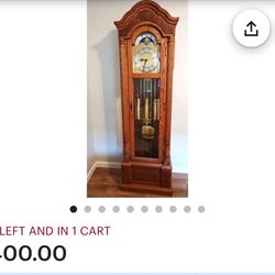 Emperor Clock Company Solid Oak Grandfather Clock Weight Driven Longcase Clock~Tall case clock