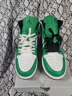 Air Jordan 1 Mid, Lucky Green, Sz 11