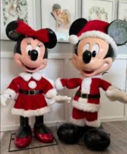 Mickey & Minnie Mouse Christmas Holiday Figurines Set