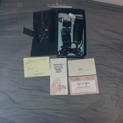 Barber Hair Clippers 1986 Full Set Plus 1 Thru 8 Attachment Combs Also  Original Directions and warranty 