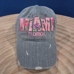 Womens distressed, adjustable baseball cap