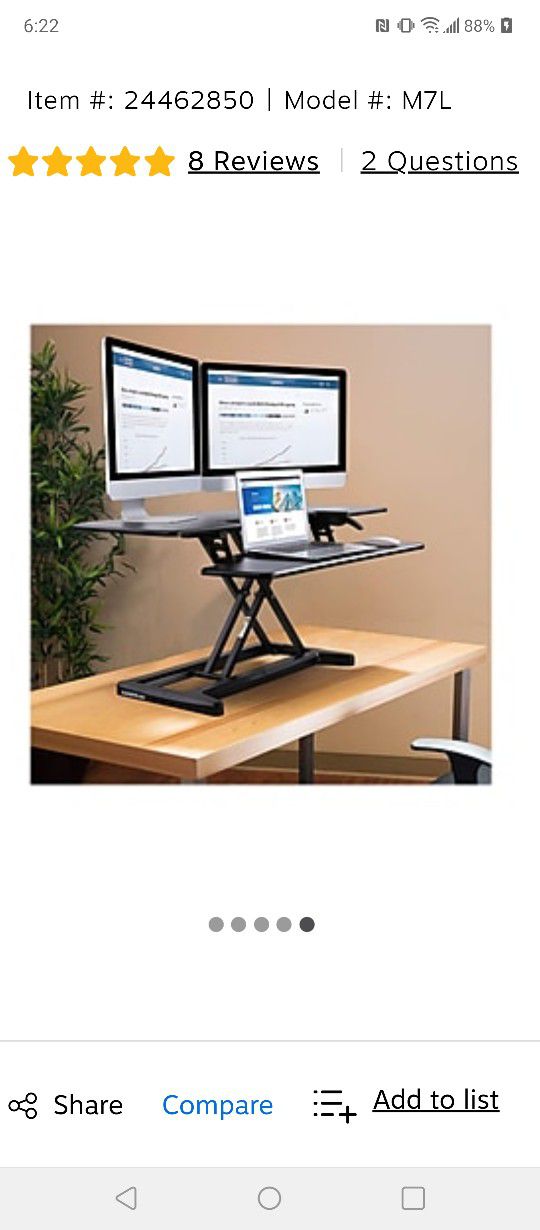 Flexispot AlcoveRiser 42" Adjustable Desk Riser, Black (M7L)

