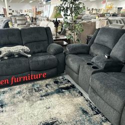 》 Draycoll Gray Reclining Living Room Set 《pls ASK To Me FOR A DISCOUNT COUPON 