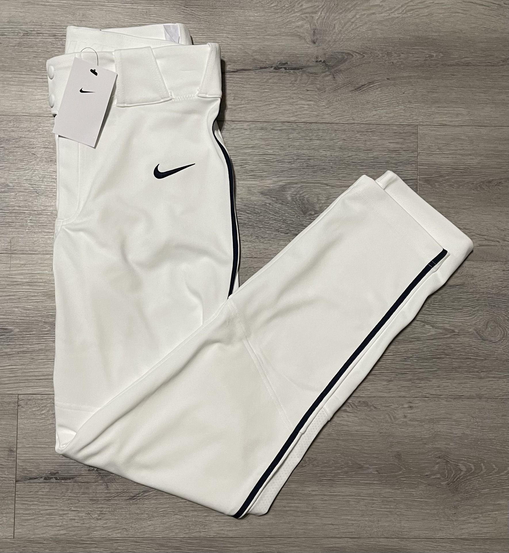Nike Vapor Select Piped White NavyBlue Mens Baseball Pants