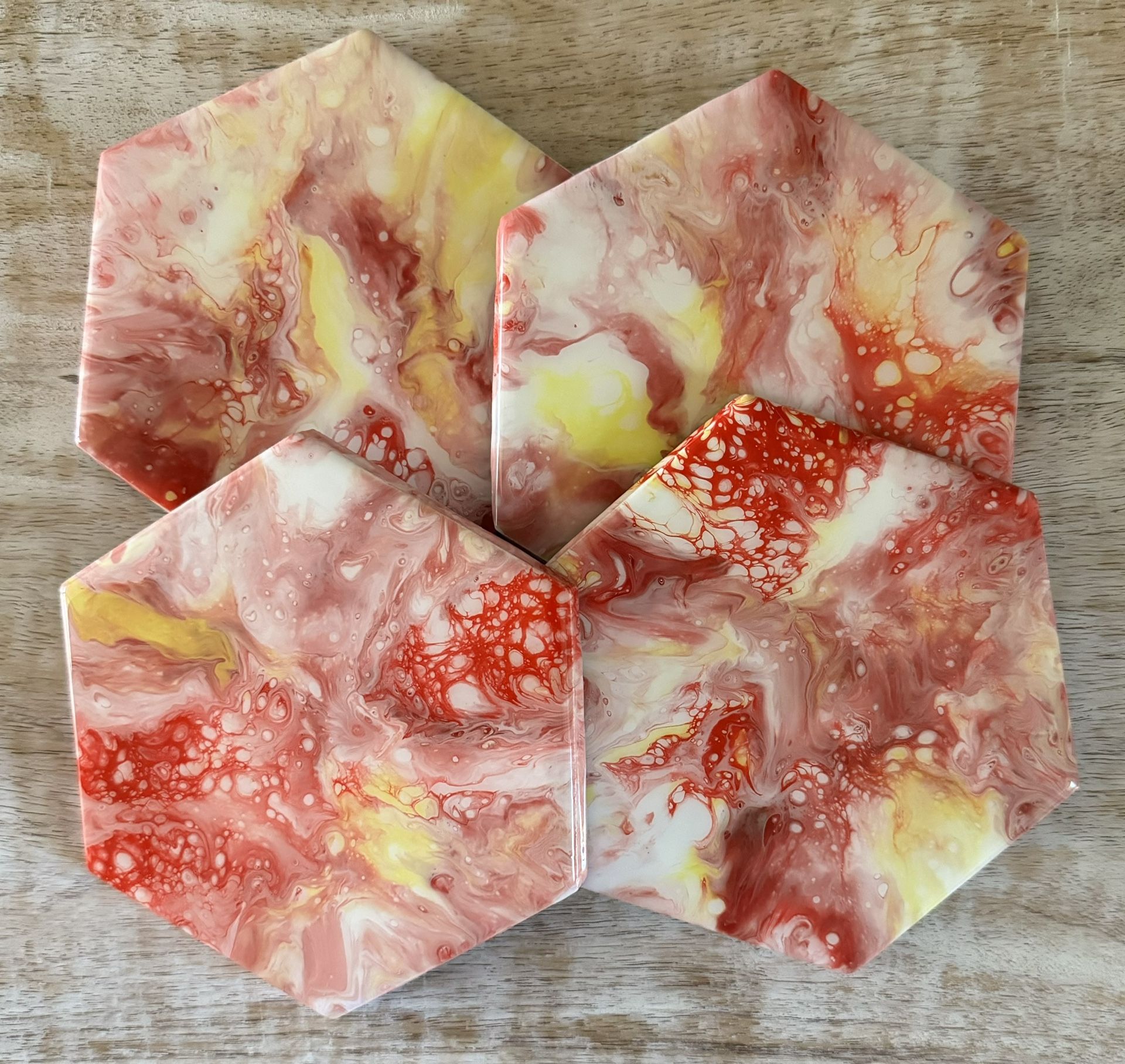 Ceramic Tile Coasters Finished With Epoxy Resin