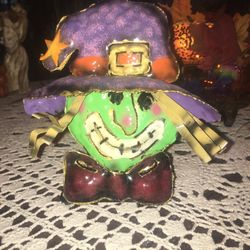 Vintage Metal Halloween Candle Holder