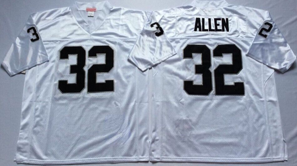 Black White Retro American Football Jersey 32 Marcus Allen Jersey