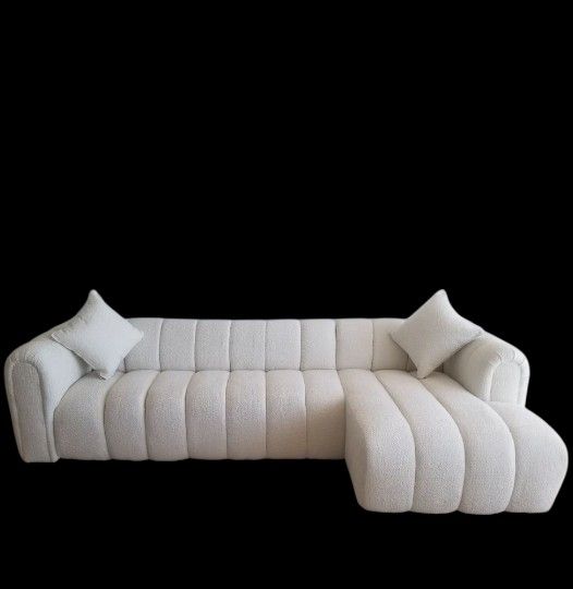 BRAND NEW  9X5.5FT And 11x11ft And 6x13x6ft SECTIONAL CHAISE COUCHES,  CUDDLE WHITE FABRIC 