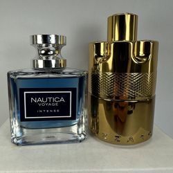 Azzaro Wanted by Night Elixir 100ml 3.4oz 99% Full & Nautica Voyage INTENSE 2025 Version 99% Full 