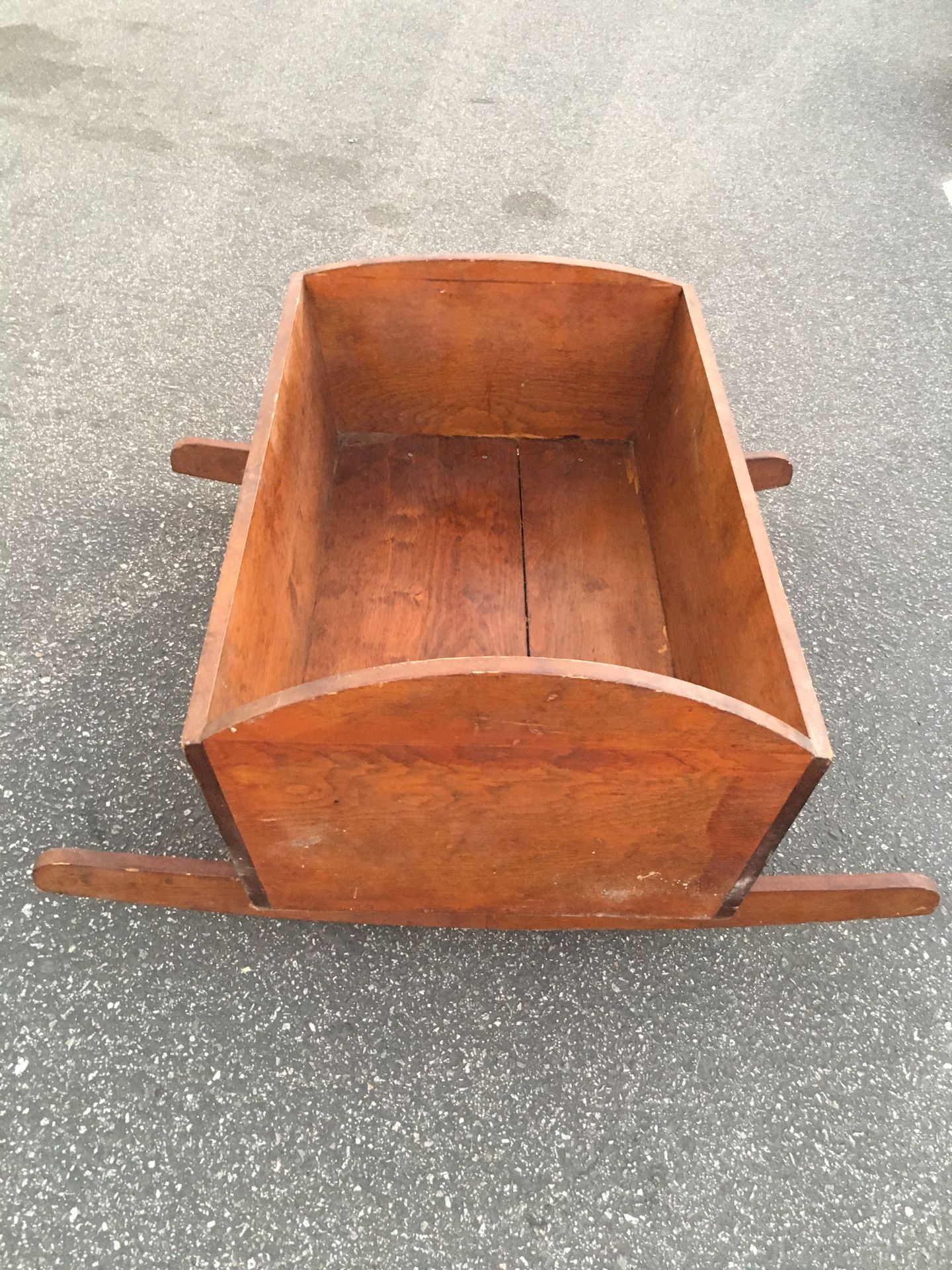 Antique Wood Rocking Baby Childs Doll Cradle