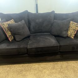 Black Deep Cushion Couch 