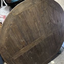 large Wooden Kitchen Table Top With Metal Base