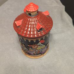Vintage German Hand-Painted Castle And Night Jar
