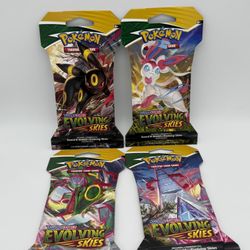 Evolving Skies Sleeved Booster Pack Art Set - New & Sealed Pokemon