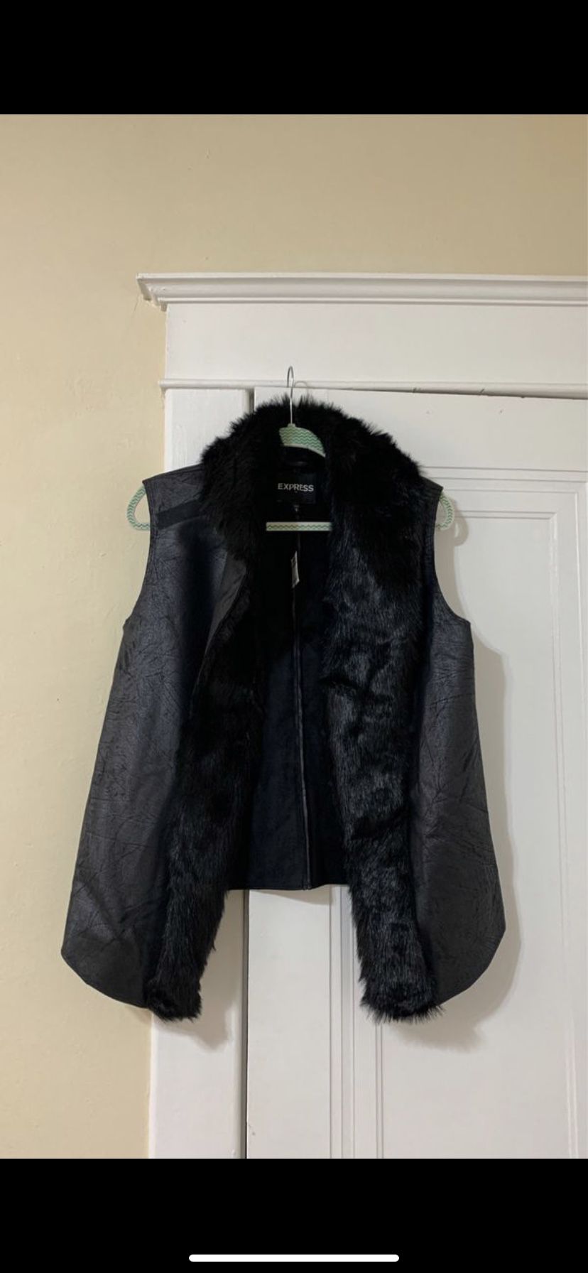 Women’s Express Black Faux Fur Vest