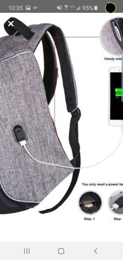 Back pack with usb charger port