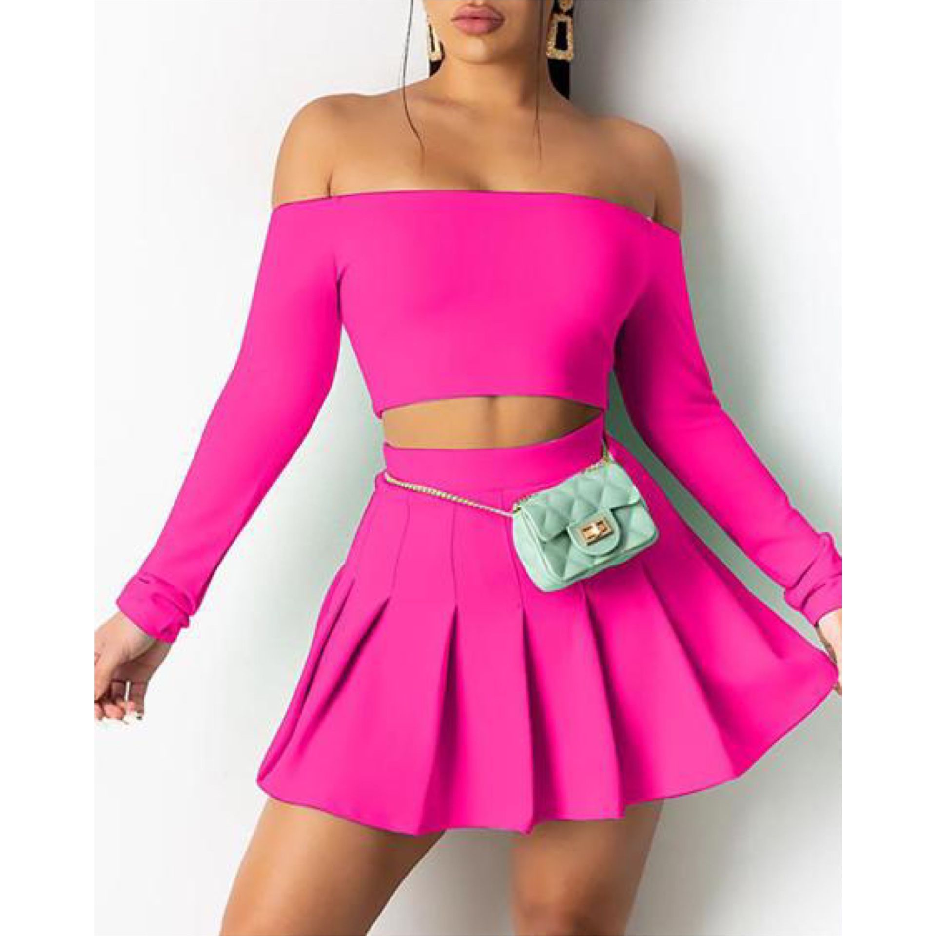 Hot Pink Tennis Skirt Set (large extra large 2xl)