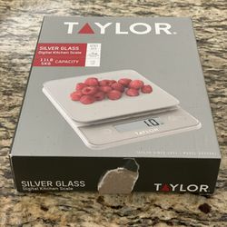 Taylor Silver Glass Digital Kitchen Scale