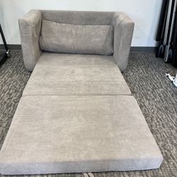 Pull Out Sofa Bed, Modern Convertible Loveseat Sleeper, Upholstered Sleeper Sofa for Small Space, Living Room, Apartment and Dorm, Light Grey