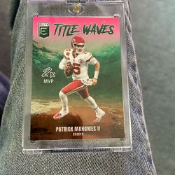 2023 Panini, Donruss Elite Football Patrick Mahomes Title Wave Insert Card In Perfect Condition. Great Centering Beautiful Corners.