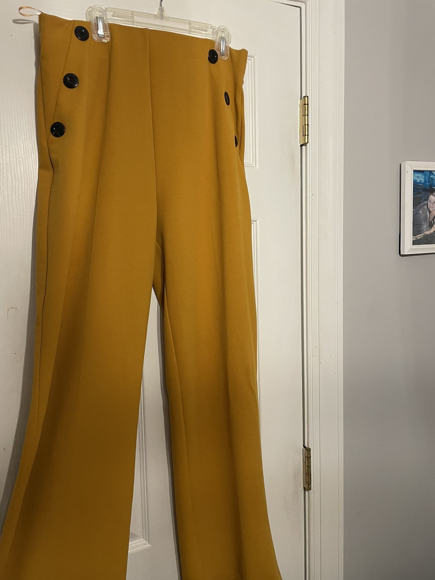 Women Mustard Yellow Dress Pants 