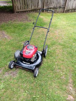 craftsman 22" lawn mower this mower sales without a big it's a bag less mower runs great