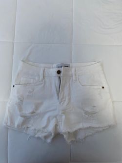 Fashion Nova white jean shorts