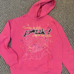Sp5der P*nk Hoodie Medium