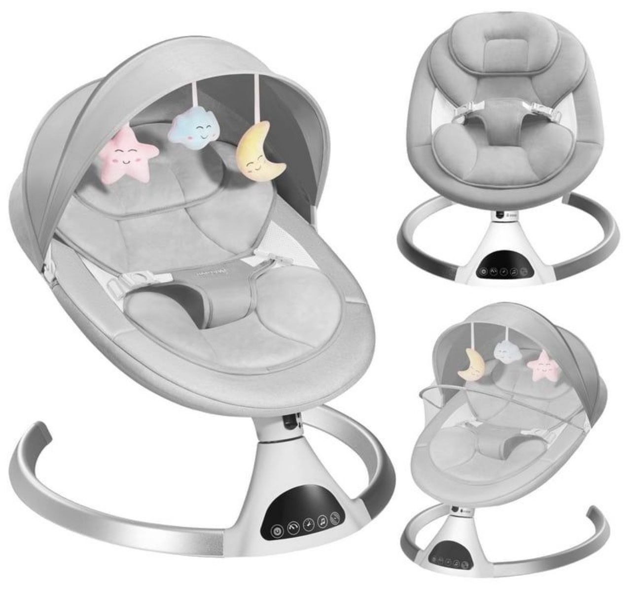 HARPPA Electric Baby Swing for Infants with Bluetooth Music, 5 Sway Speed, Remote Control, Gray Brand New still in the box B529)