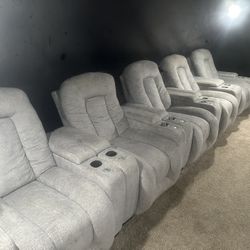 9 recliner movie room theater seats