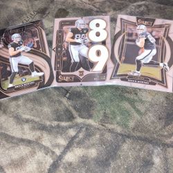 Brock Bowers 3 Card Select Rookie Lot