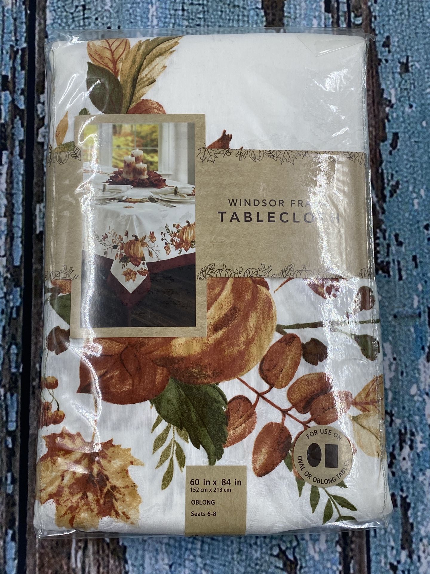 60 x 84 Tablecloth Fall Autumn Thanksgiving