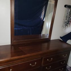 Cherry Dresser With Mirror 