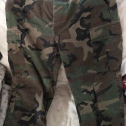 Military Pants Approx Sz 34 Camo Green 