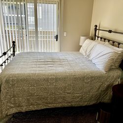 Metal Bed frame And Queen Size Mattress 