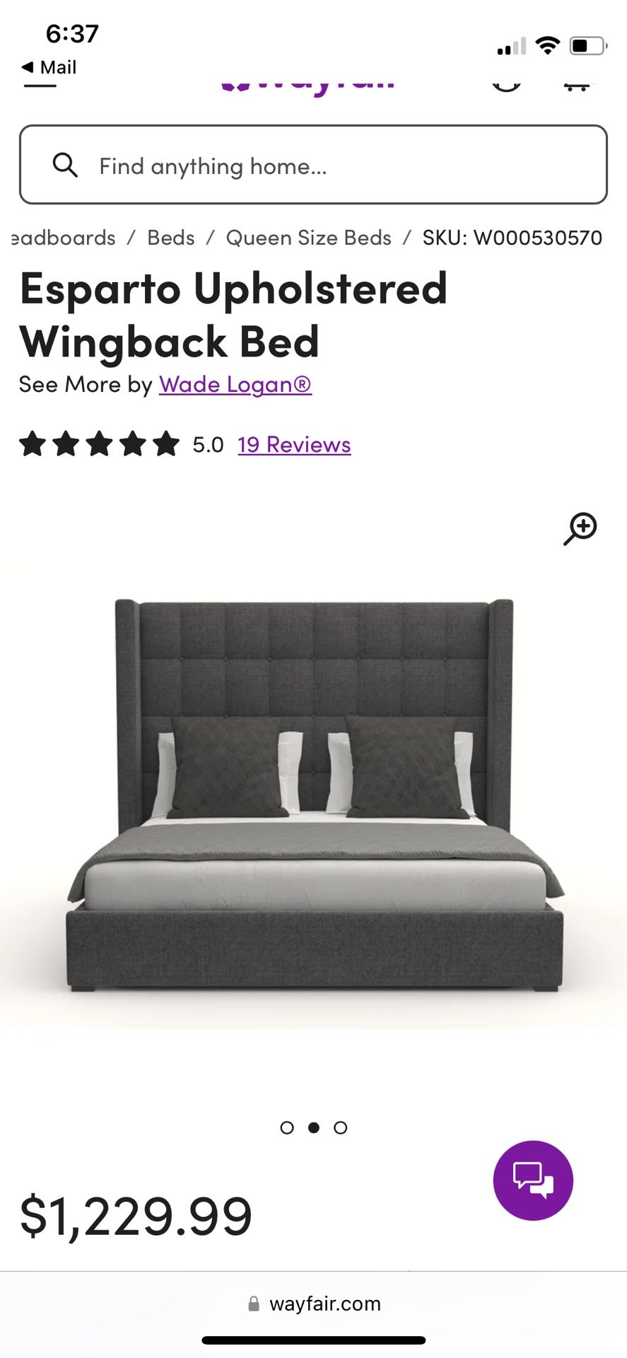 Tall King Upholstered Headboard & Bedframe