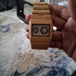 MENS WATCH Bamboo Wood  ASKING $25